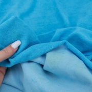 Весовой лоскут Ткань Махровая чулок цвет голубой (100 х 2) / 2,5 м по 1,080 кг