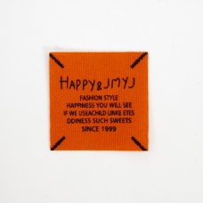 Нашивка HAPPY JMYJ 4*4 см цвет оранжевый