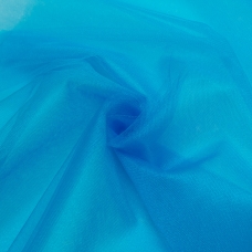 Фатин Кристалл средней жесткости блестящий K.TRM 300 см цвет 28К ярко-голубой