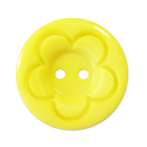 Пуговица детская на два прокола кругл Цветок 15 мм цвет св-желтый упаковка 50 шт