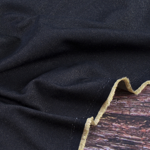 Маломеры джинса двусторонняя 320 г/м2 стрейч AT0268 цвет черный 1 м