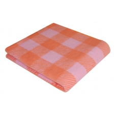 Одеяло детское байковое жаккардовое Клетка 140/100 см оранжевый