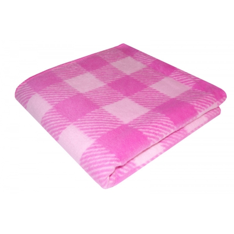 Одеяло детское байковое жаккардовое Клетка 140/100 см розовый