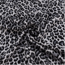 Ткань на отрез штапель 150 см Леопард 2809-1 цвет серый