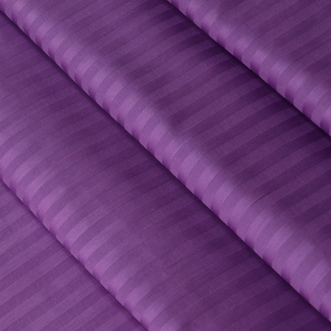 Ткань на отрез страйп сатин полоса 1х1 см 240 см 140 гр/м2 В006 цвет фиолетовый