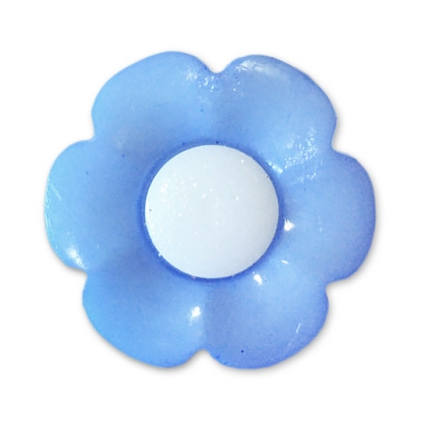 Пуговица детская сборная Цветок 17 мм цвет голубой упаковка 10 шт