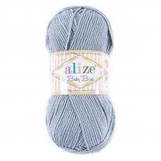 Пряжа для вязания Ализе BabyBest (90%акрил, 10%бамбук) 100гр цвет 344 серый