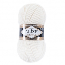 Пряжа для вязания Ализе LanaGold (49%шерсть, 51%акрил) 100гр цвет 062 молочный