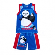 Комплект детский майка + шорты Кунг фу Панда цвет синий 4 года