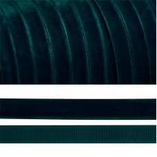 Лента бархатная 10 мм TBY LB1039 цвет т-зеленый 1 метр