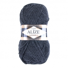 Пряжа для вязания Ализе LanaGold (49%шерсть, 51%акрил) 100гр цвет 521 антрацит