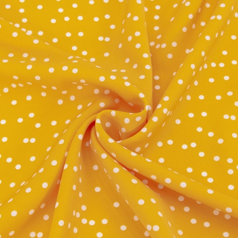 Ткань на отрез Прадо горох цвет желтый