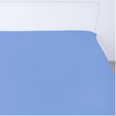 Простынь на резинке сатин цвет синий 140/200/20 см