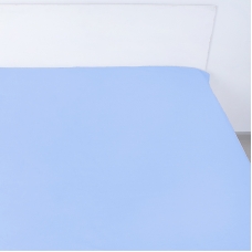 Простынь на резинке сатин цвет голубая лагуна 180/200/20 см