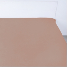 Простынь на резинке сатин цвет коричневый 160/200/20 см