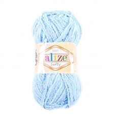 Пряжа для вязания Ализе Softy (100% микрополиэстер) 50гр/115 м цвет 350 светло-голубой