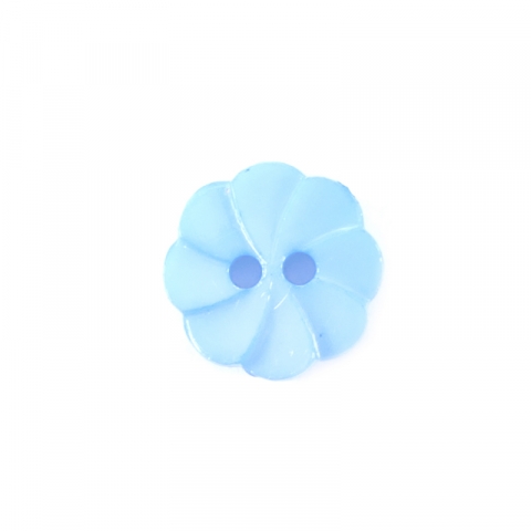 Пуговица детская на два прокола Розочка 13 мм цвет св-голубой упаковка 24 шт