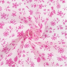 Ткань на отрез ситец белоземельный 80 см 7578/1 Цветы цвет розовый