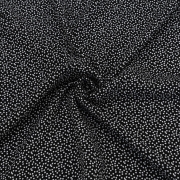 Ткань на отрез штапель 150 см 1203-2 Маленькие сердечки на черном