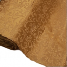 Портьерная ткань 150 см 12 цвет золото вензель