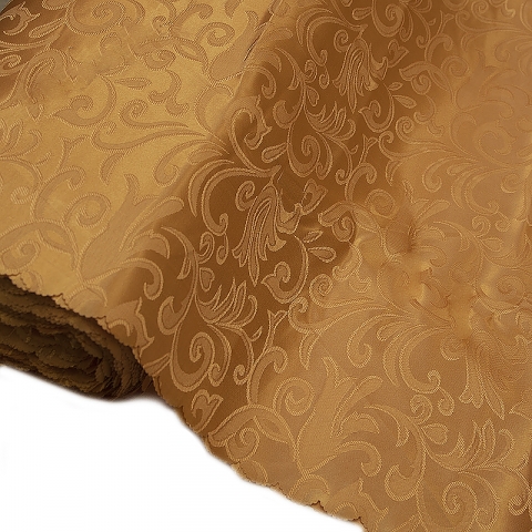 Портьерная ткань 150 см 12 цвет золото вензель