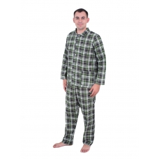 Пижама мужская бязь клетка 48-50 цвет зеленый