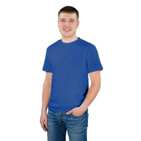 Мужская однотонная футболка цвет индиго 52