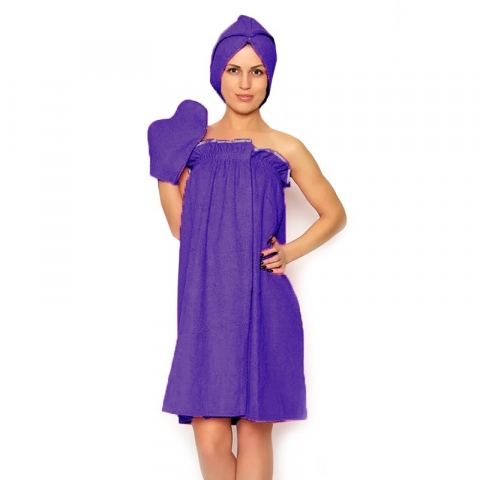 Набор для сауны женский цвет фиолетовый