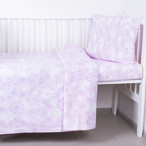 Постельное белье в детскую кроватку 250/4 цвет розовый