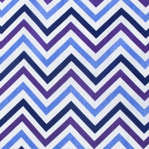 Ткань на отрез бязь плательная 150 см 7778/2 Зигзаг цвет фиолетовый