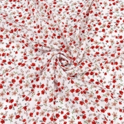 Ткань на отрез Прадо №12 Красные и бежевые цвет на белом