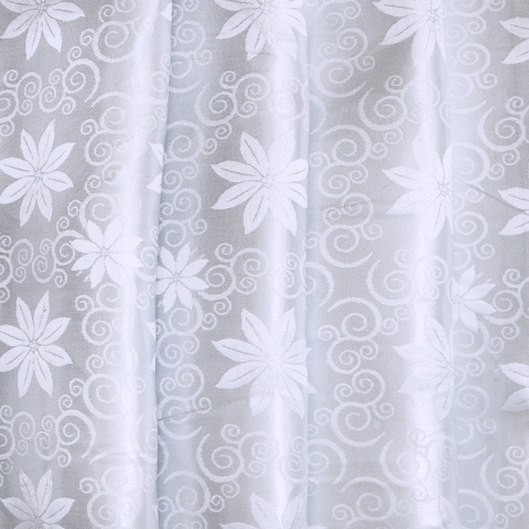 Портьерная ткань 150 см на отрез 16 цвет серый цветы