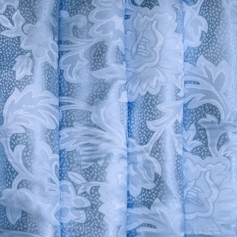 Портьерная ткань 150 см на отрез 68 цвет голубой ветка