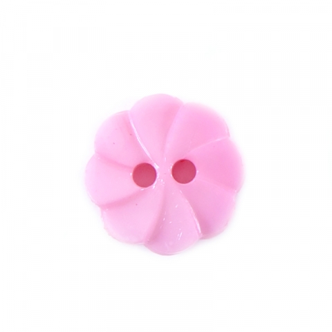 Пуговица детская на два прокола Розочка 13 мм цвет розовый упаковка 24 шт