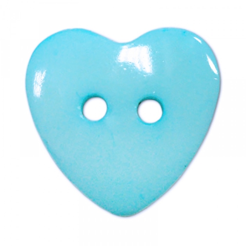 Пуговица детская на два прокола Сердце 14 мм цвет св-голубой упаковка 24 шт