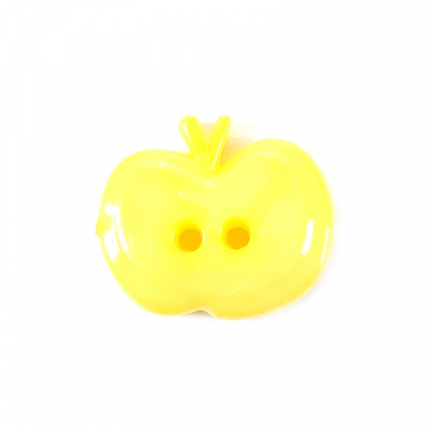 Пуговица детская на два прокола Яблоко 15 мм цвет св-желтый упаковка 24 шт