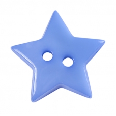 Пуговица детская на два прокола Звездочка 19 мм цвет голубой упаковка 24 шт