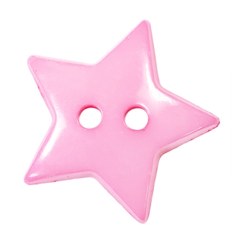 Пуговица детская на два прокола Звездочка 19 мм цвет розовый упаковка 24 шт
