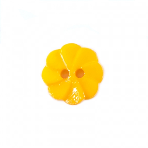 Пуговица детская на два прокола Розочка 13 мм цвет желтый упаковка 24 шт