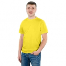 Мужская однотонная футболка цвет желтый 48