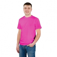Мужская однотонная футболка цвет малиновый 48
