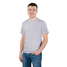 Мужская однотонная футболка цвет светло-серый 48