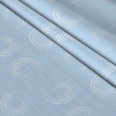 Ткань на отрез Тик 220 см 1550-1 Вензель цвет голубой