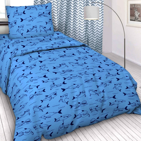 Бязь 120 гр/м2  детская 150 см 9760/1 Акулы