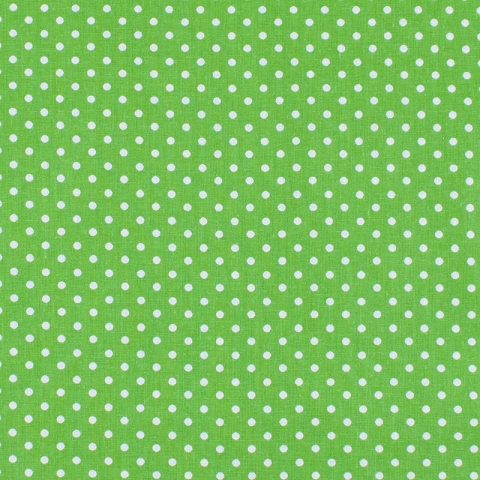 Бязь плательная 150 см 1359/7 цвет зеленый фон белый мелкий горох
