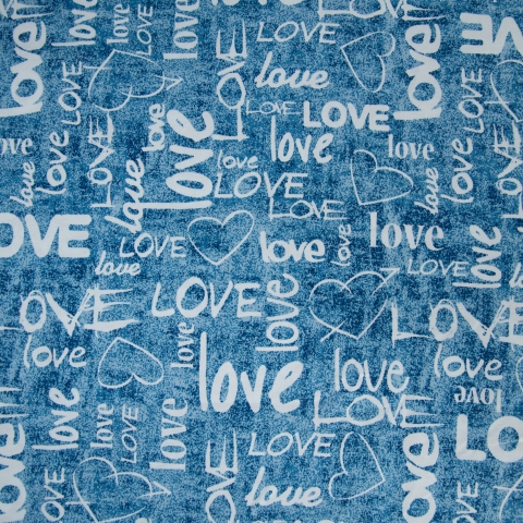 Ткань на отрез кулирка R3144-V1 Love цвет голубой