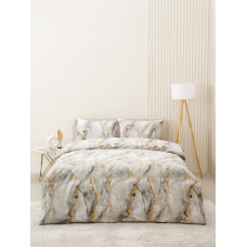 Постельное белье VT из полисатина 12138-07b 2-х сп с евро простыней с наволочками 50/70