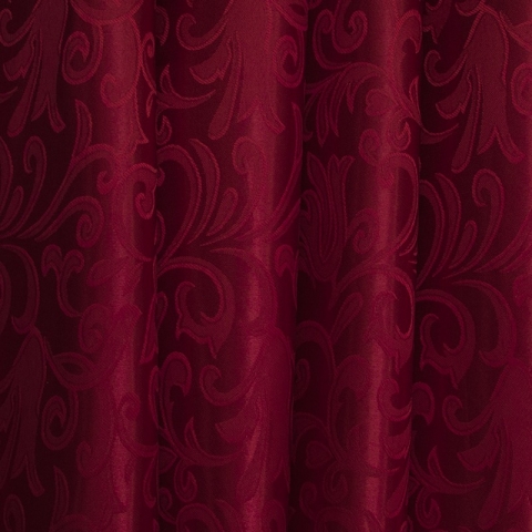 Портьерная ткань 150 см на отрез 14 цвет бордовый вензель