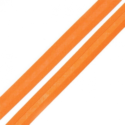 Косая бейка хлопок ширина 15 мм (132 м) цвет 7023 оранжевый