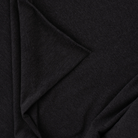 Ткань на отрез футер петля с лайкрой 07-12 цвет темно-серый меланж